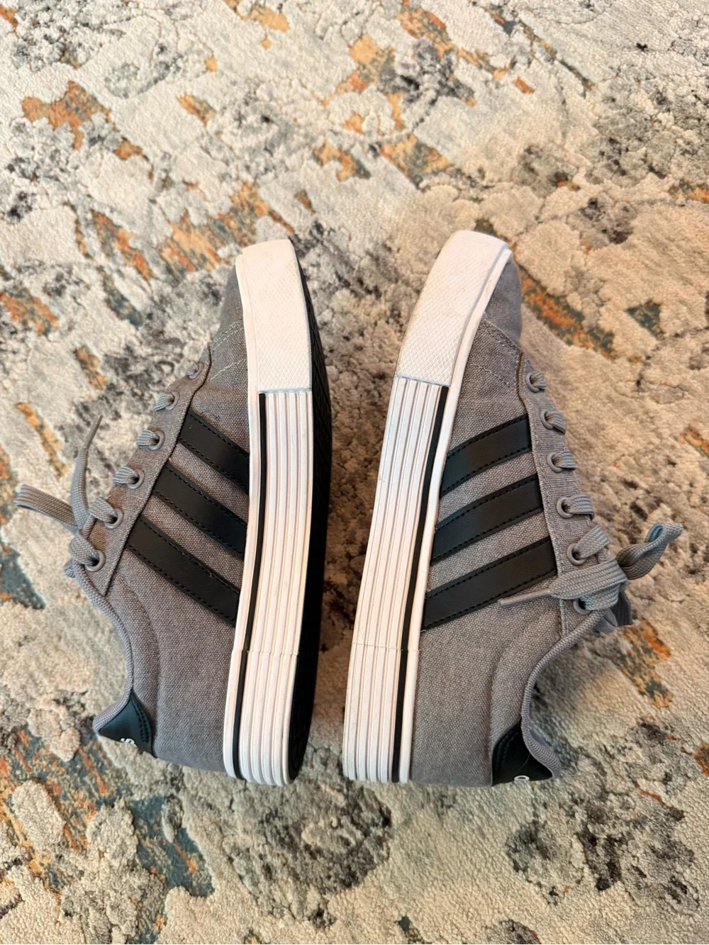 adidas Daily 4.0 Men’s or Women’s Gray Sneakers with Black Stripes